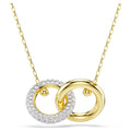 Swarovski Dextera Interlocking loop, White, 18K gold finish Pendant