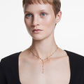 Swarovski Imber Round cut, White, 18K gold finish Y Necklace