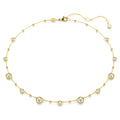 Swarovski Imber Round cut, Scattered design, White, 18K gold finish Necklace