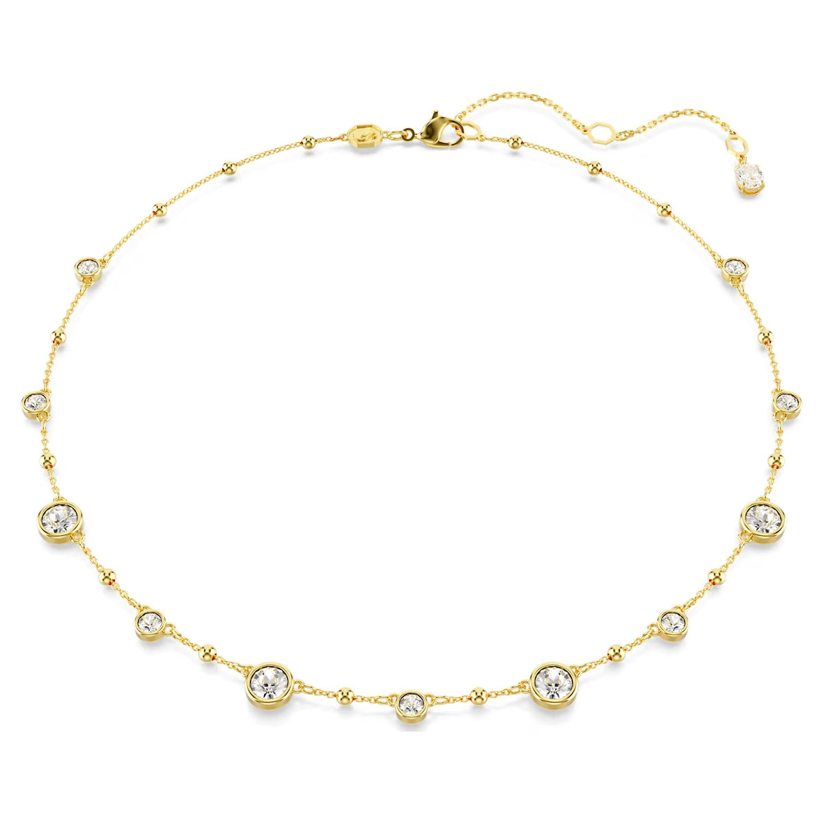 Swarovski Imber Round cut, Scattered design, White, 18K gold finish Necklace