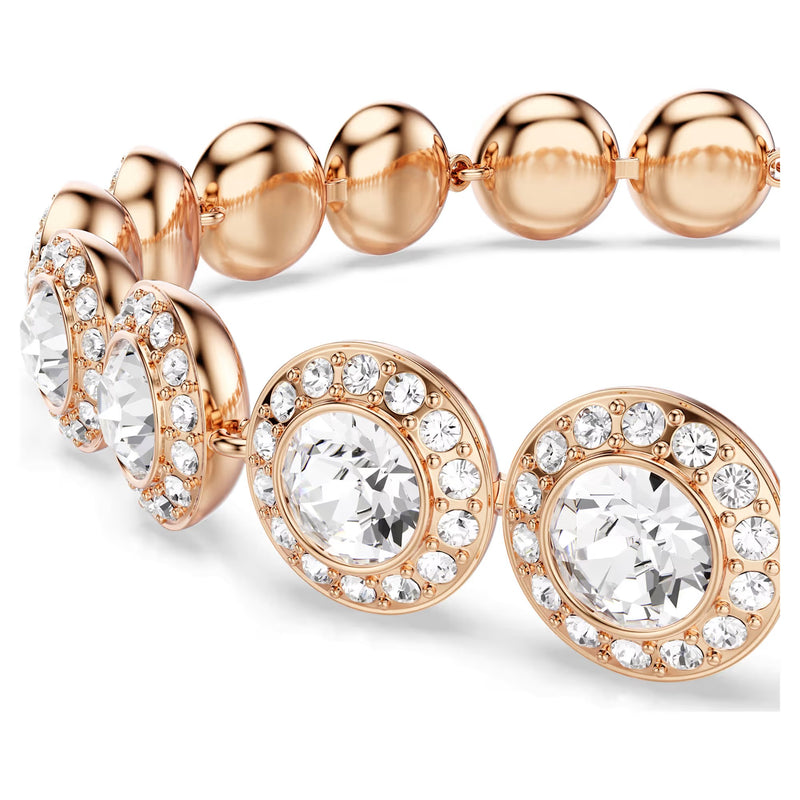 Swarovski Una Angelic Round cut, Pavé, Medium, White, 18K rose gold finish Bracelet