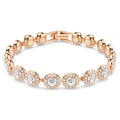 Swarovski Una Angelic Round cut, Pavé, Medium, White, 18K rose gold finish Bracelet
