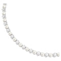 Swarovski Matrix Crystal pearl, Round cut, White, Rhodium plated Tennis Necklace