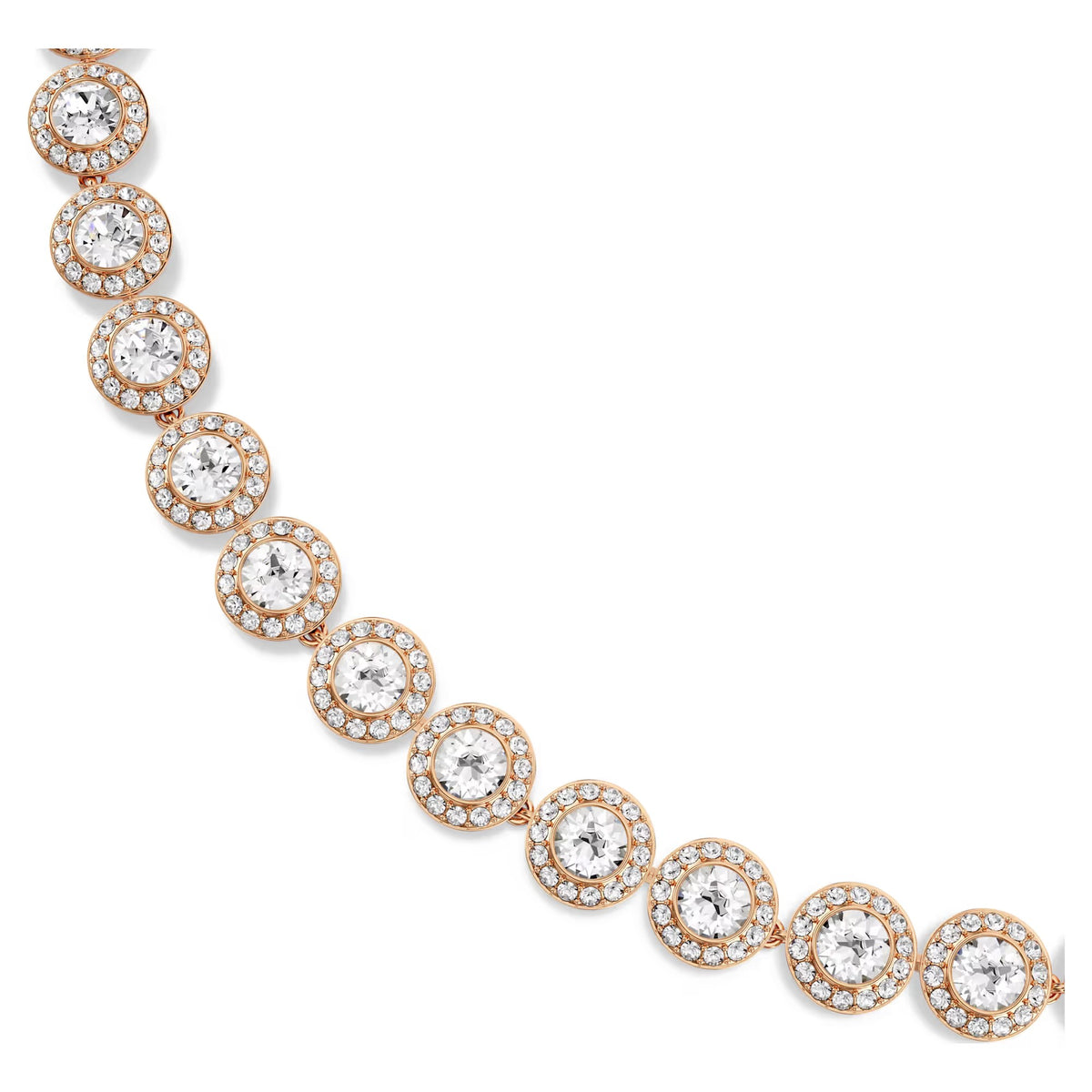 Swarovski Una Angelic Round cut, Medium, White, 18K rose gold finish Necklace