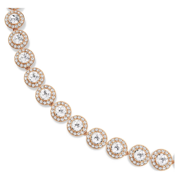 Swarovski Una Angelic Round cut, Medium, White, 18K rose gold finish Necklace