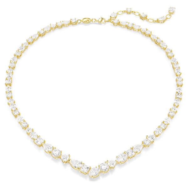 Swarovski Mesmera Mixed cuts, White, 18K gold finish Necklace