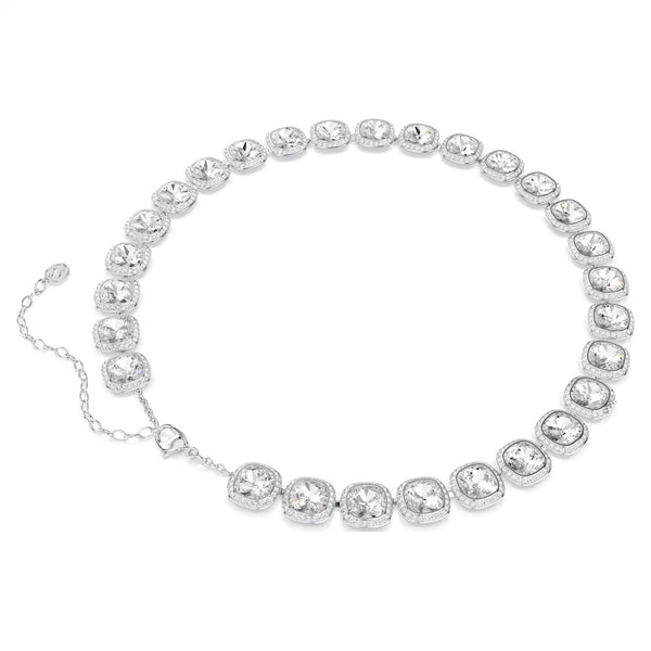 Swarovski Una Angelic Cushion cut, White, Rhodium plated Necklace
