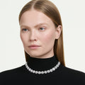 Swarovski Una Angelic Cushion cut, White, Rhodium plated Necklace