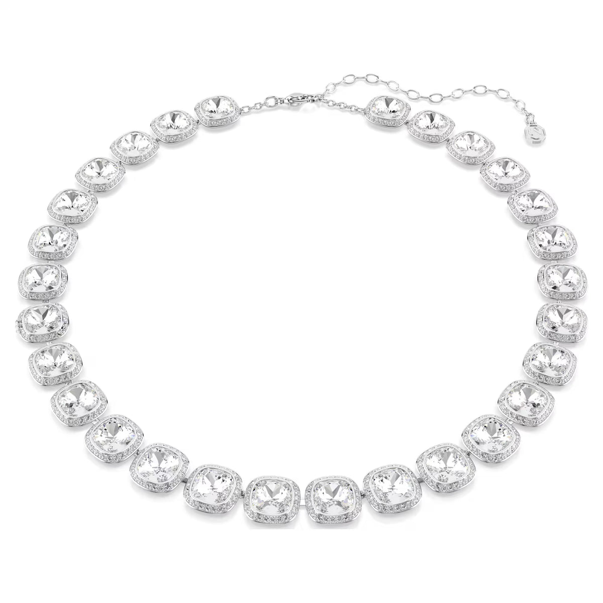 Swarovski Una Angelic Cushion cut, White, Rhodium plated Necklace