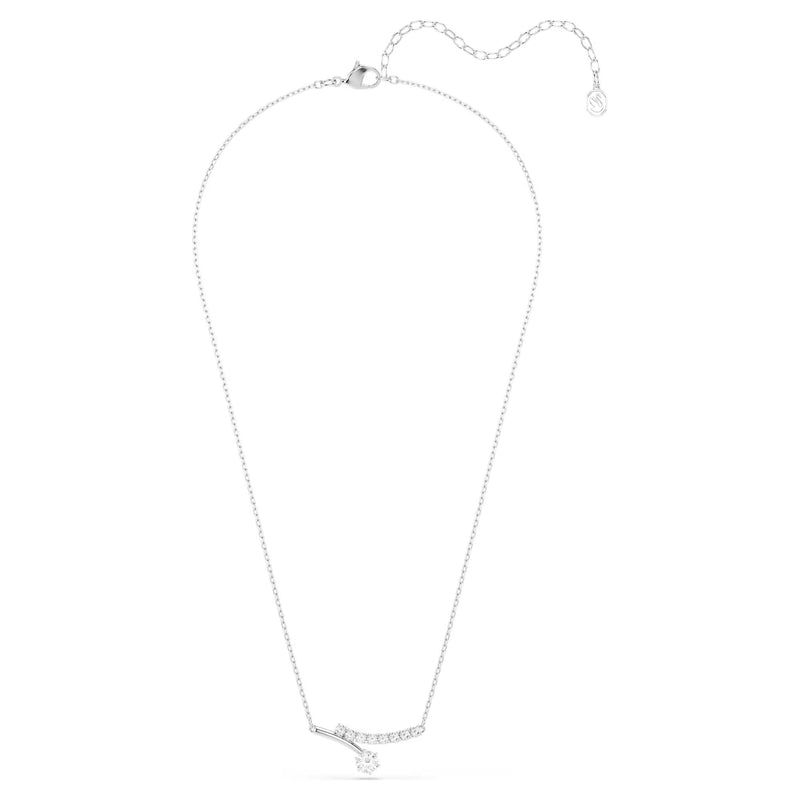 Swarovski Matrix Round cut, White, Rhodium plated Necklace