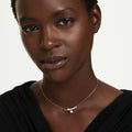 Swarovski Matrix Round cut, White, Rhodium plated Necklace