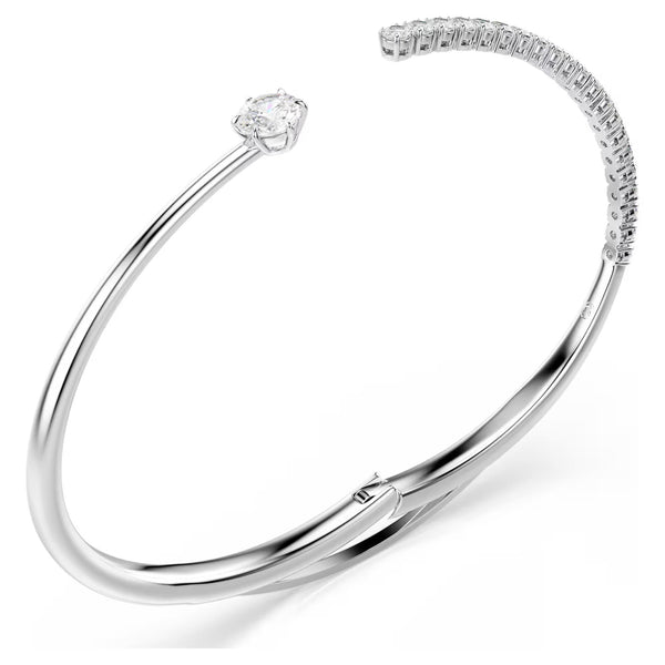 Swarovski Matrix Round cut, White, Rhodium plated Bangle