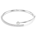 Swarovski Matrix Round cut, White, Rhodium plated Bangle