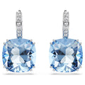 Swarovski Millenia Cushion cut, Blue, Rhodium plated Drop Earrings