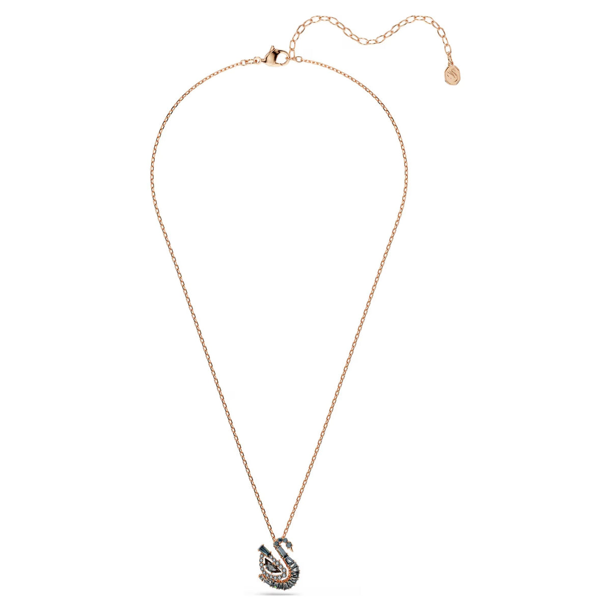 Swarovski Swan Mixed cuts, Swan, Black, 18K rose gold finish Pendant