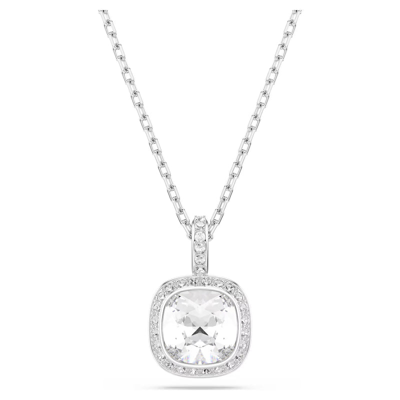 Swarovski Una Angelic Cushion cut, White, Rhodium plated Pendant