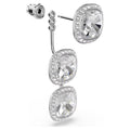 Swarovski Una Angelic Cushion cut, White, Rhodium plated earrings