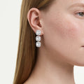 Swarovski Una Angelic Cushion cut, White, Rhodium plated earrings