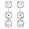 Swarovski Una Angelic Cushion cut, White, Rhodium plated earrings