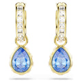 Swarovski Chroma Pear cut, Blue, 18K gold finish Drop Earrings