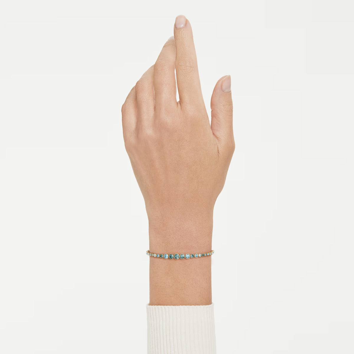 Swarovski Imber Round cut, Blue, 18K gold finish Bracelet