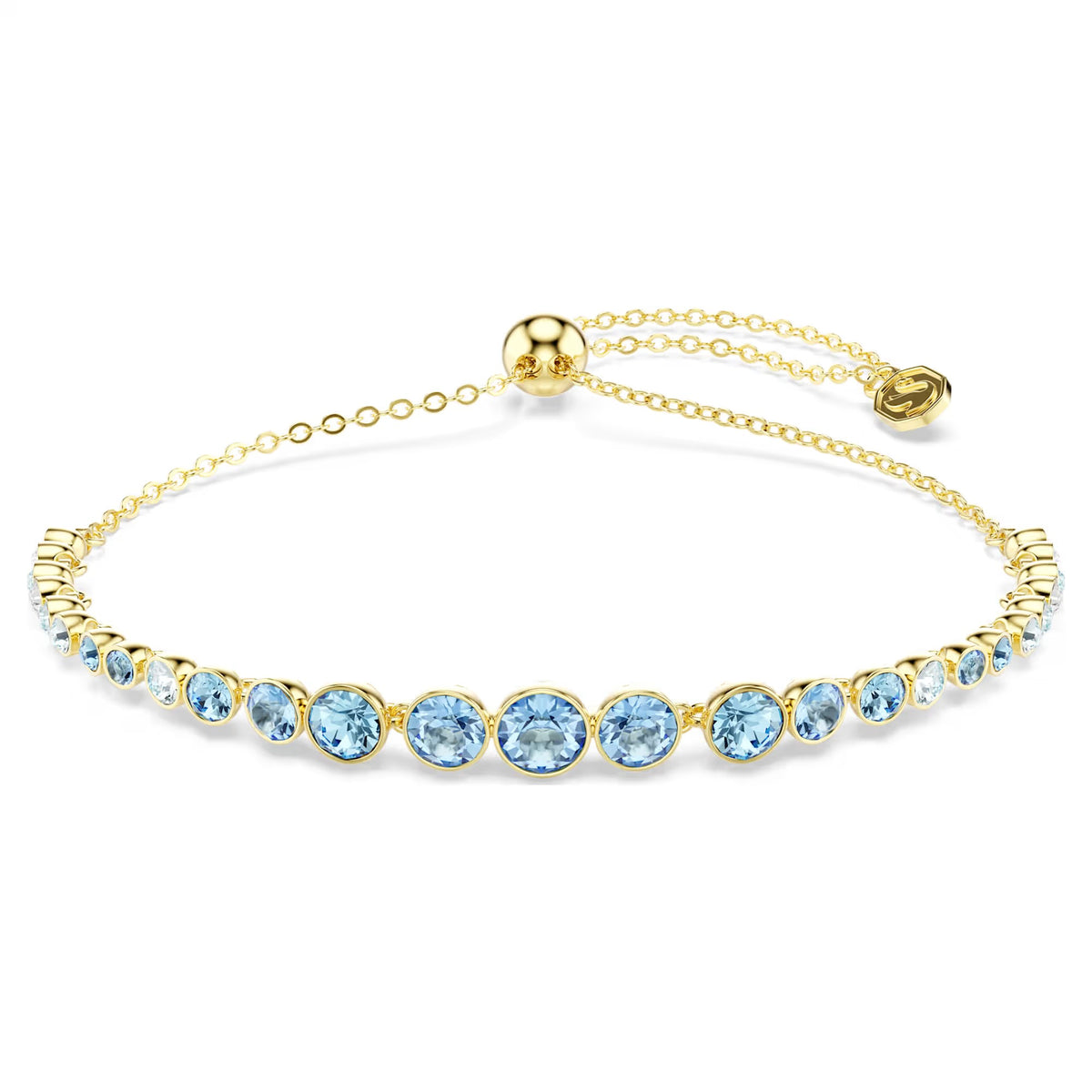 Swarovski Imber Round cut, Blue, 18K gold finish Bracelet