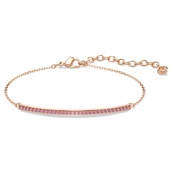 Swarovski Only Round cut, Pink, 18K rose gold finish Bracelet