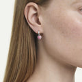 Swarovski Chroma Heart, Pink, Rhodium plated Drop Earrings