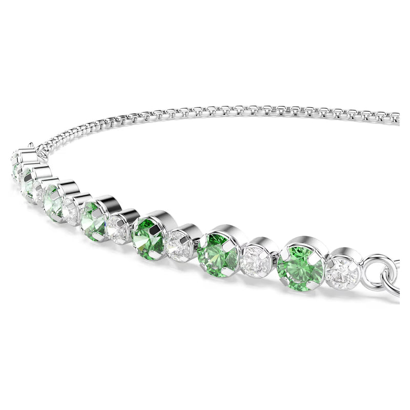 Swarovski Matrix Round cut, Green, Rhodium plated Bracelet