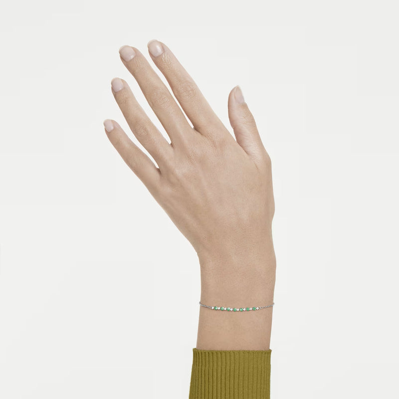 Swarovski Matrix Round cut, Green, Rhodium plated Bracelet