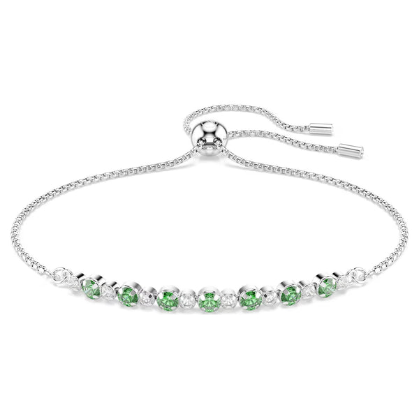 Swarovski Matrix Round cut, Green, Rhodium plated Bracelet