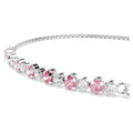 Swarovski Matrix Round cut, Pink, Rhodium plated Bracelet