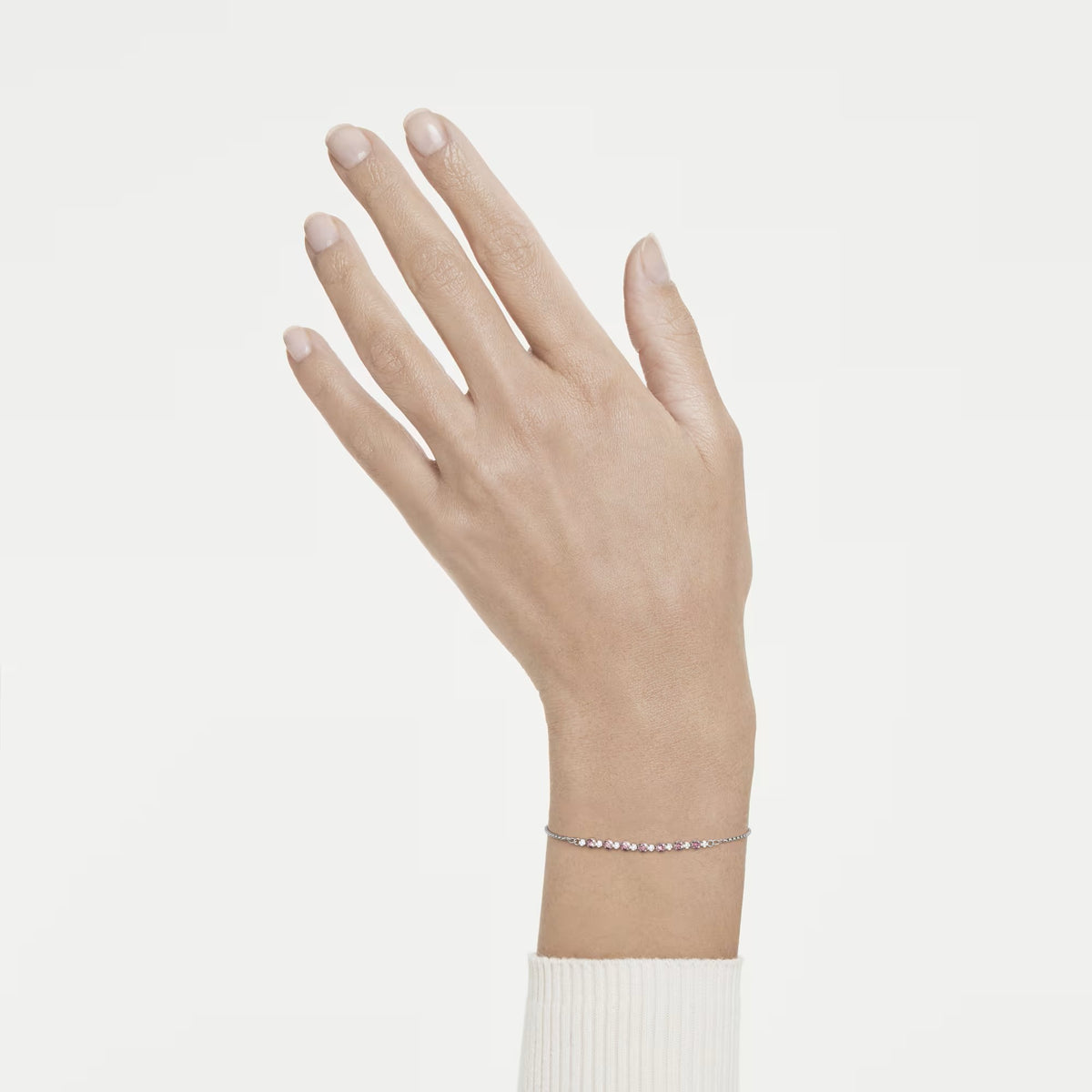 Swarovski Matrix Round cut, Pink, Rhodium plated Bracelet