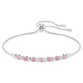 Swarovski Matrix Round cut, Pink, Rhodium plated Bracelet