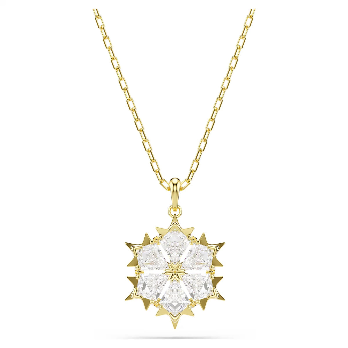 Swarovski Magic Mixed cuts, Snowflake, White, 18K gold finish Pendant