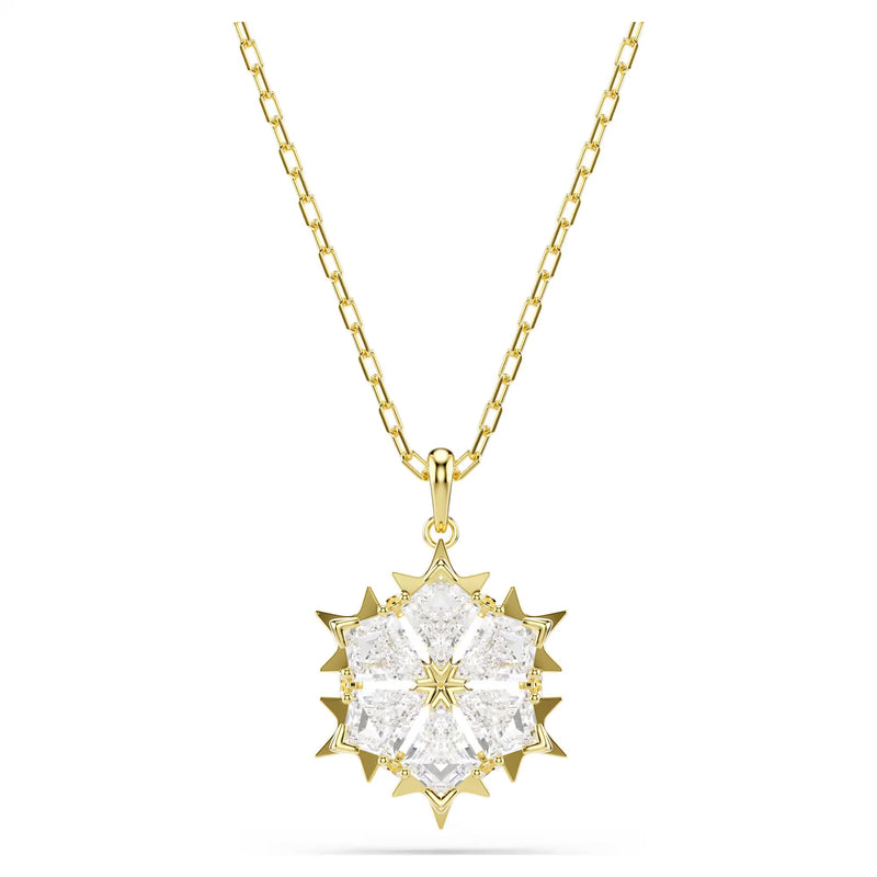 Swarovski Magic Mixed cuts, Snowflake, White, 18K gold finish Pendant