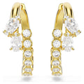 Swarovski Mesmera Mixed cuts, White, 18K gold finish Hoop Earrings