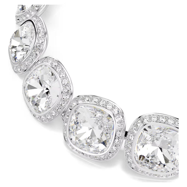 Swarovski Una Angelic Cushion cut, White, Rhodium plated Bracelet