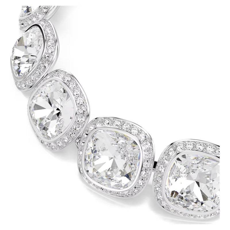 Swarovski Una Angelic Cushion cut, White, Rhodium plated Bracelet