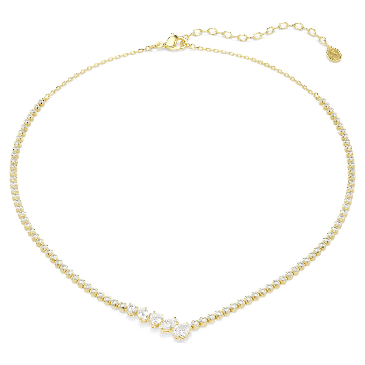 Swarovski Mesmera Mixed cuts, White, 18K gold finish Necklace