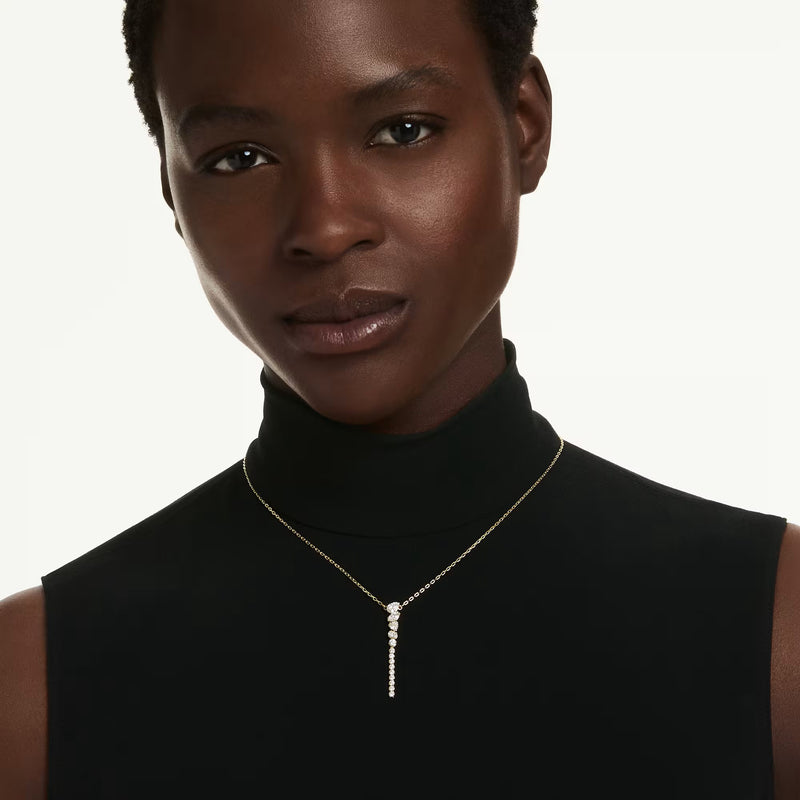 Swarovski Mesmera Mixed cuts, White, 18K gold finish Y Necklace