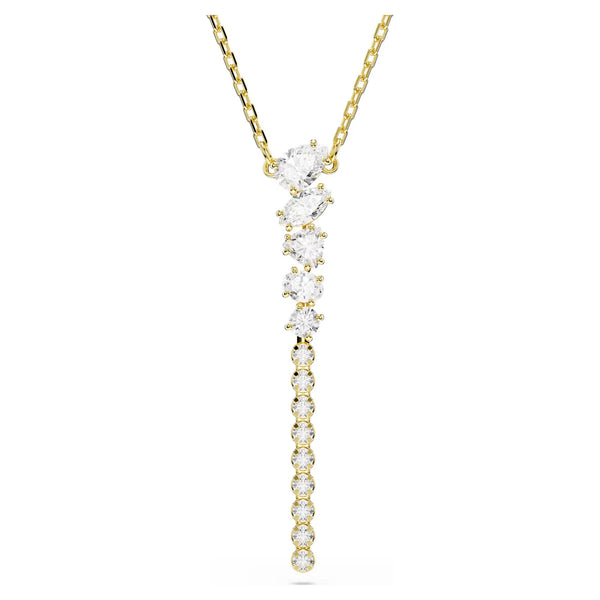 Swarovski Mesmera Mixed cuts, White, 18K gold finish Y Necklace