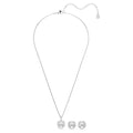 Swarovski Una Angelic Cushion cut, White, Rhodium plated Set