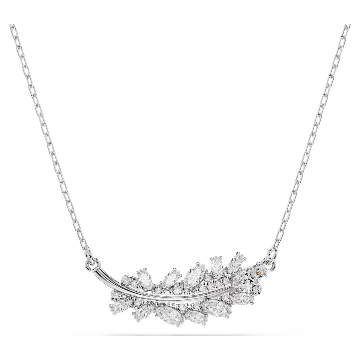 Swarovski Vienna Mixed cuts, Feather, White, Rhodium plated Pendant