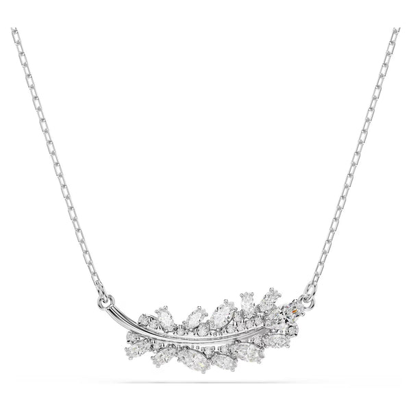 Swarovski Vienna Mixed cuts, Feather, White, Rhodium plated Pendant