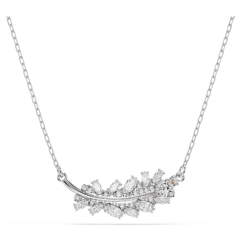 Swarovski Vienna Mixed cuts, Feather, White, Rhodium plated Pendant