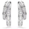 Swarovski Vienna Mixed cuts, White, Rhodium plated Hoop Earrings