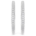 Swarovski Dextera Round cut, White, Rhodium plated Hoop Earrings