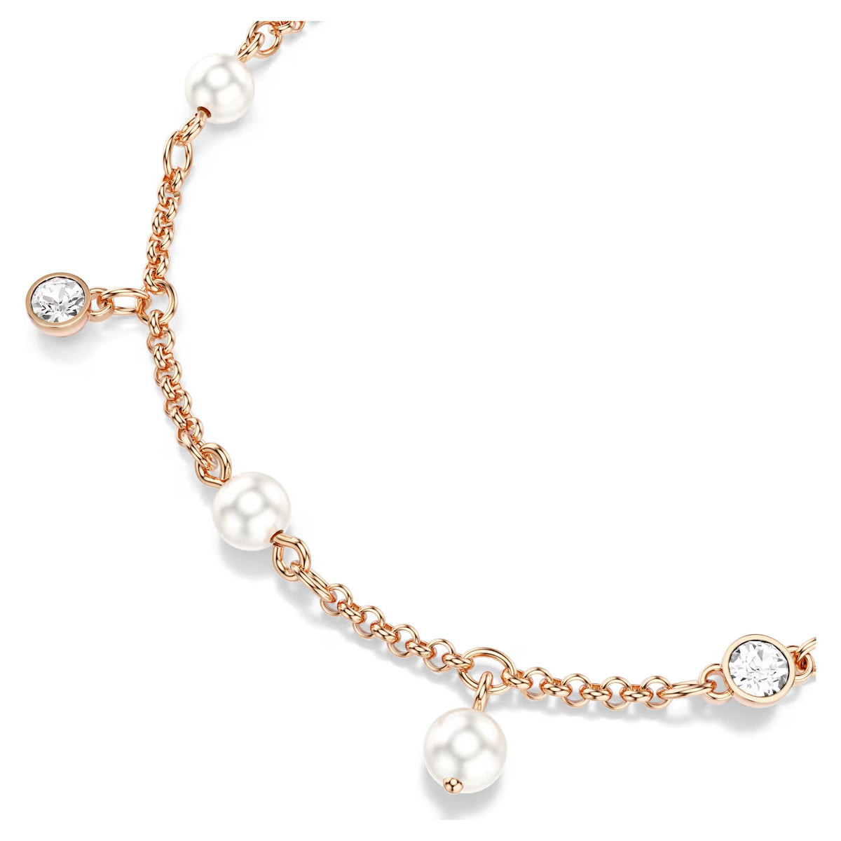 Swarovski Imber Crystal pearl, Round cut, White, 18K rose gold finish Bracelet
