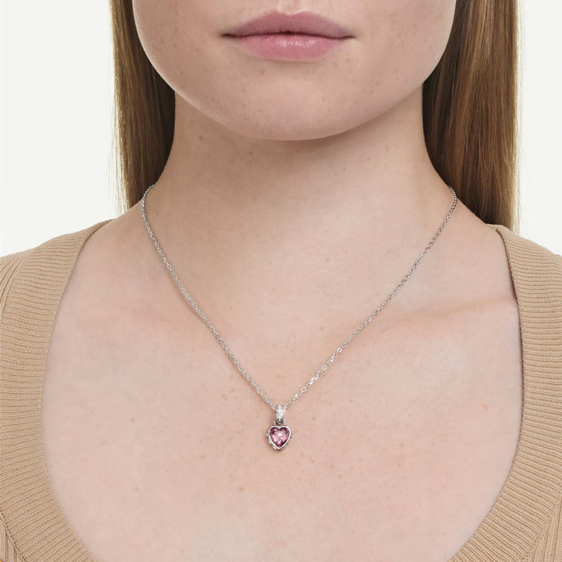 Swarovski Chroma Mixed cuts, Pink, Rhodium plated Pendant